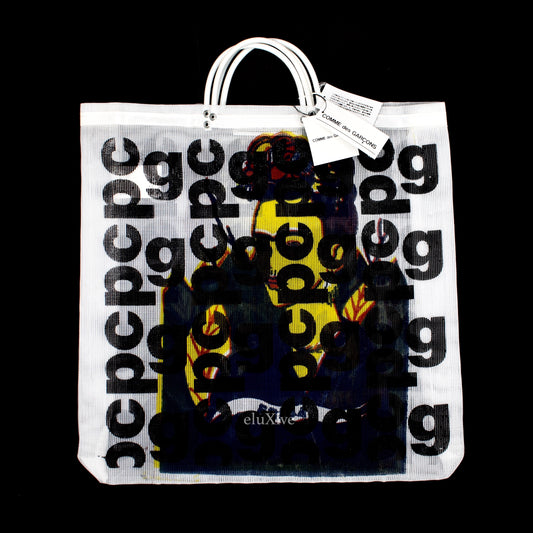 Comme des Garcons - Frida CDG Logo Overprint Mesh Bag