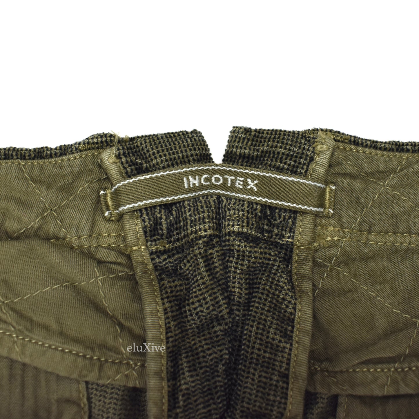 Incotex - Olive Birdseye Velvet Pants