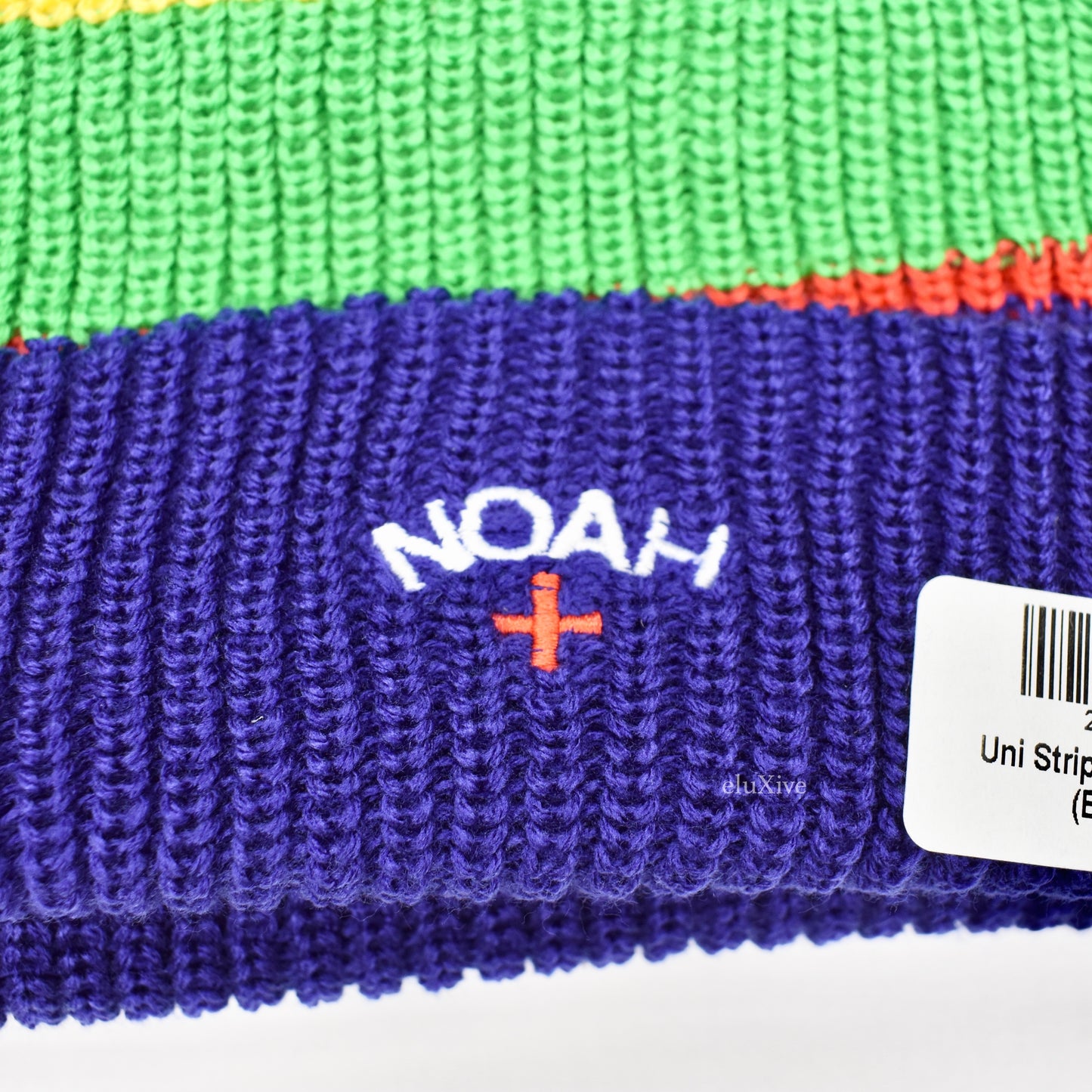Noah - Uni Stripe Core Logo Beanie (Blue)