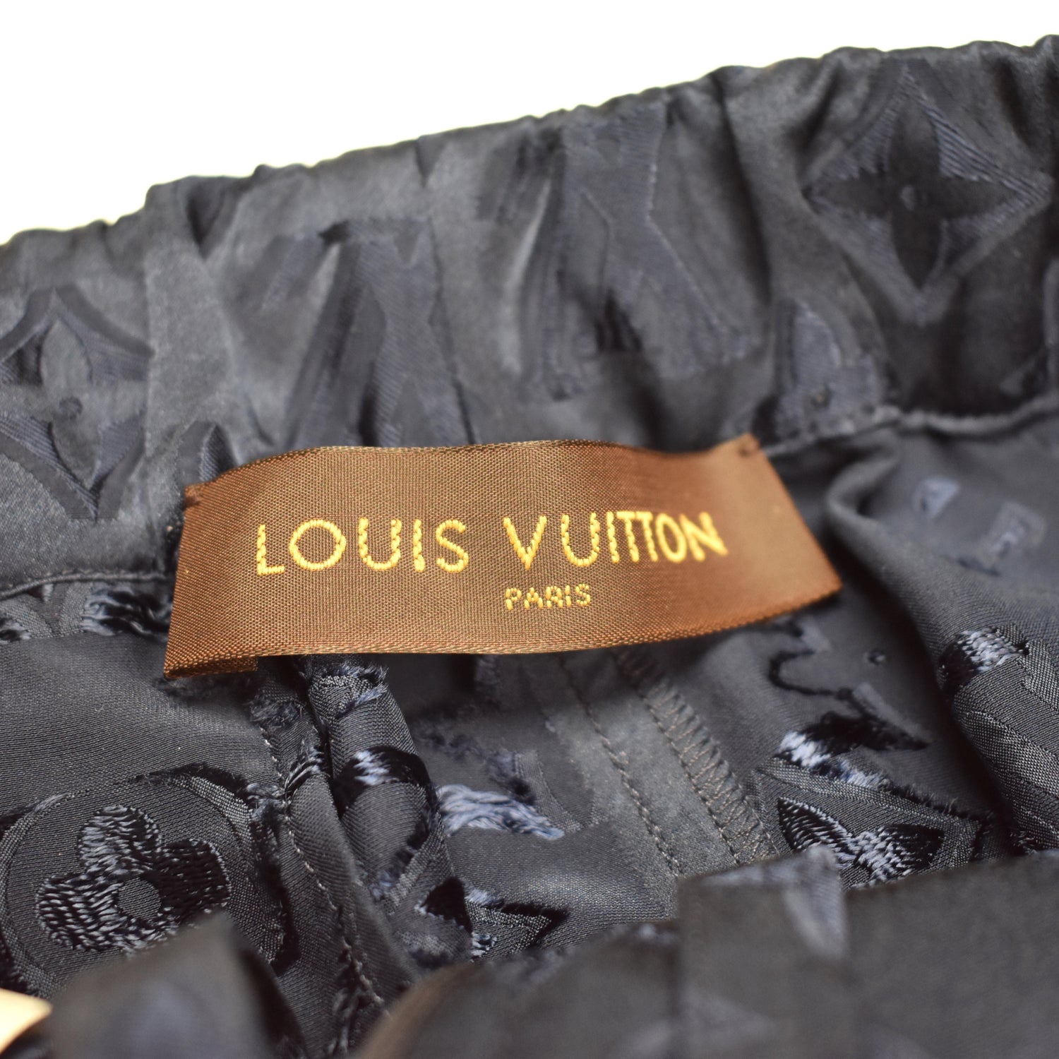 Louis Vuitton x Supreme - Navy Silk LV Monogram Box Logo Pajama Pants –  eluXive