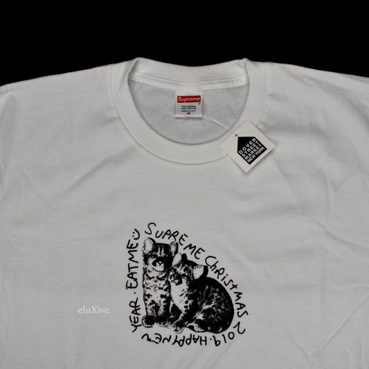 Supreme - Eat Me Logo Print Christmas T-Shirt (White)