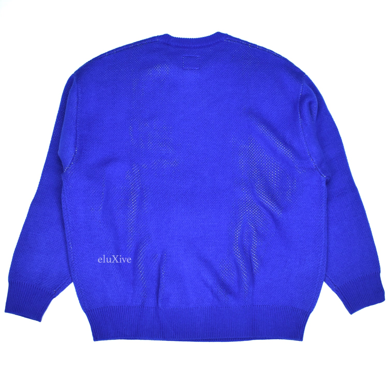 Supreme x Dickies   Royal Blue Jacquard Knit Logo Sweater – eluXive