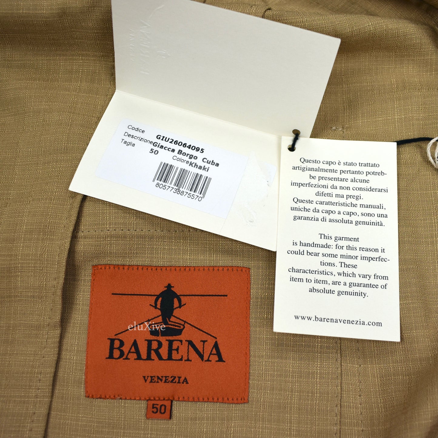 Barena - Tan Textured Vicose Unlined Blazer