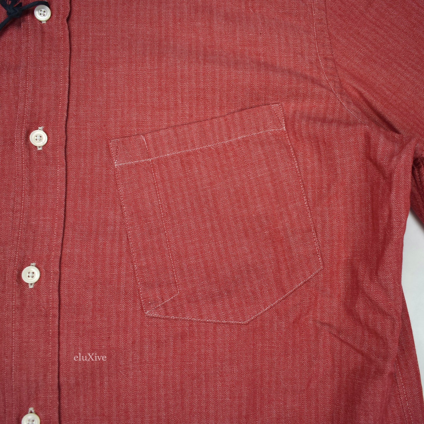 Boglioli - Red Herringbone Woven Cotton Button Down Shirt