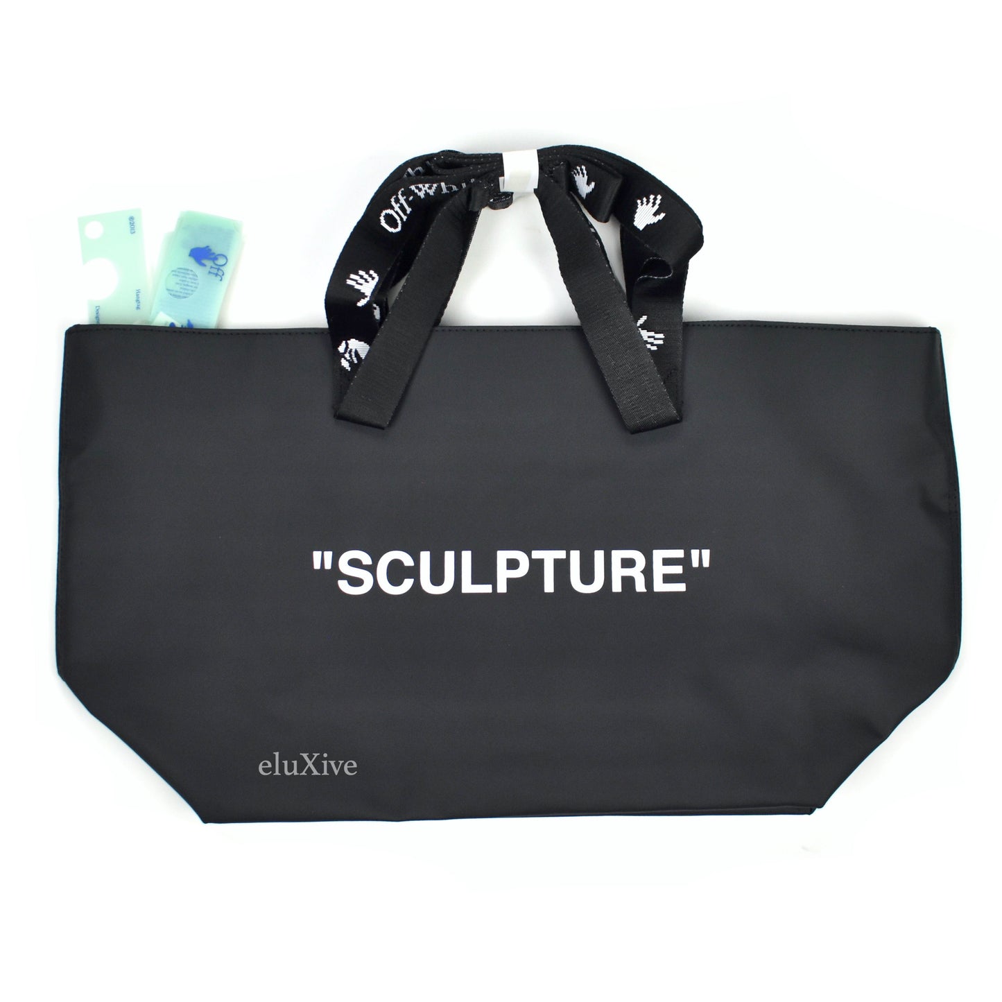 Off-White - Black "SCULPTURE" Logo Tote Bag