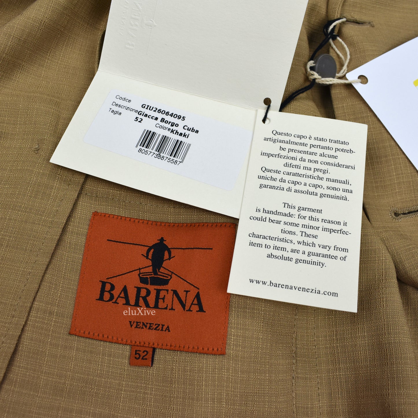 Barena - Tan Textured Vicose Unlined Blazer