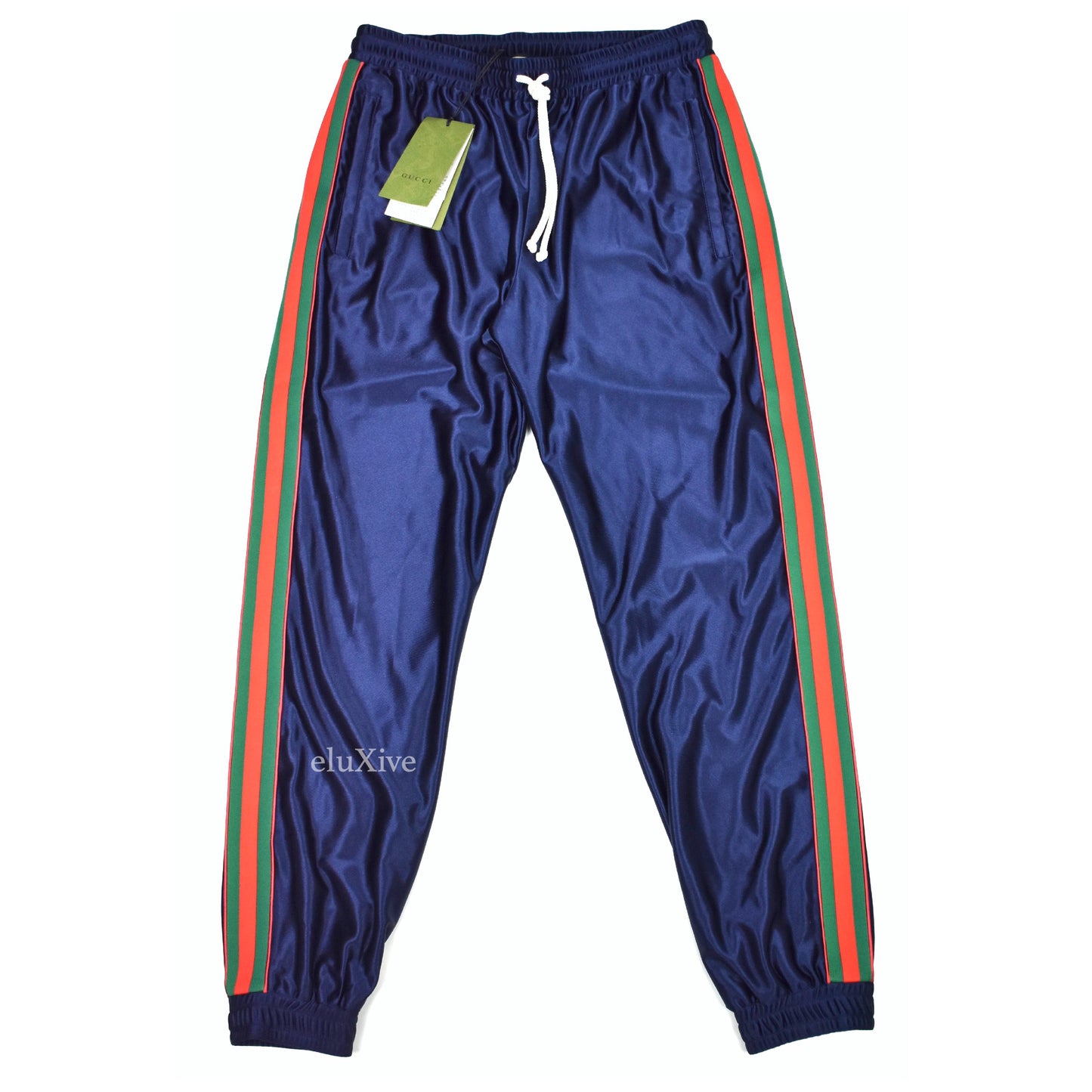 Gucci - Navy Web Stripe Technical Jersey Track Pants