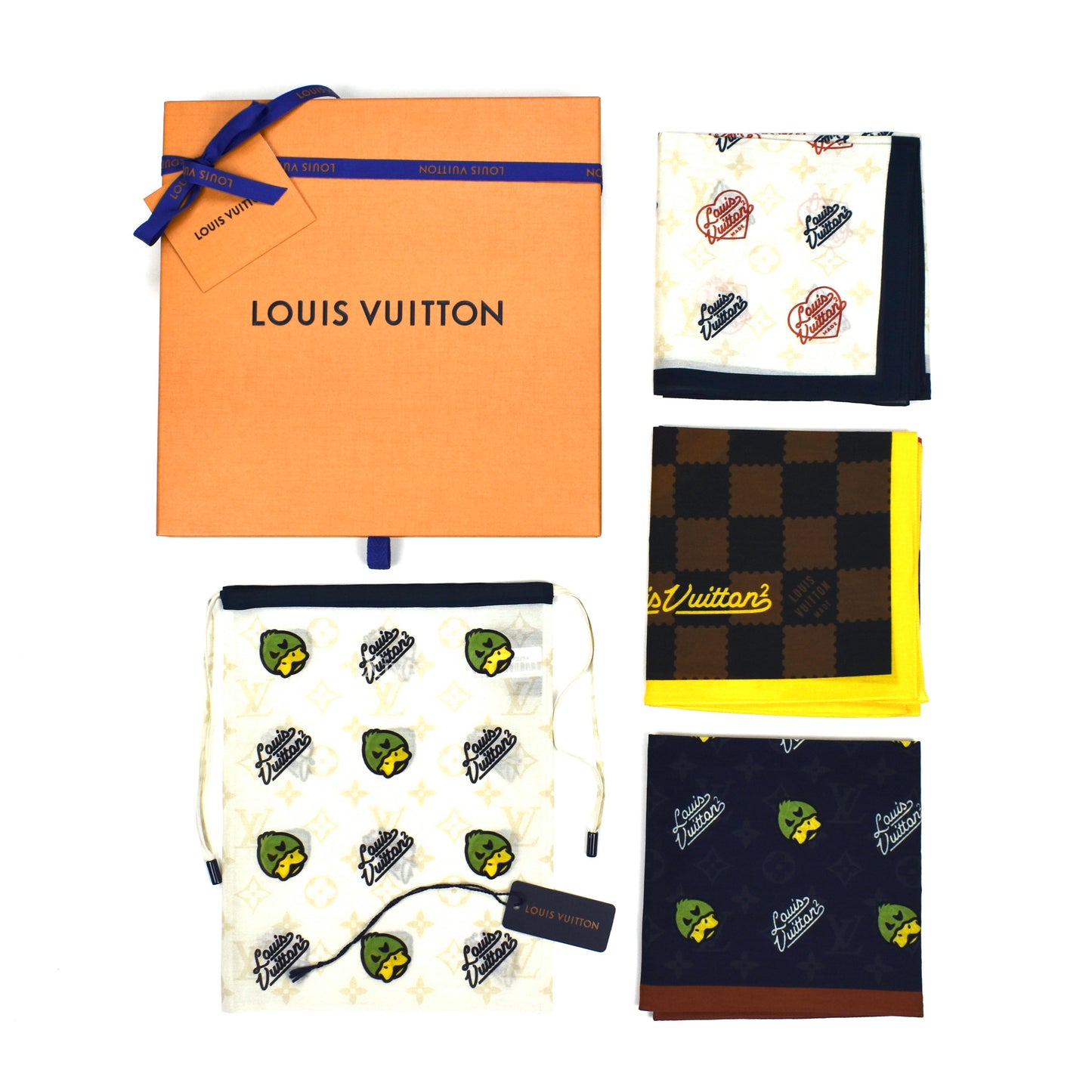 Louis Vuitton x Nigo - Set of 3 Monogram Bandanas