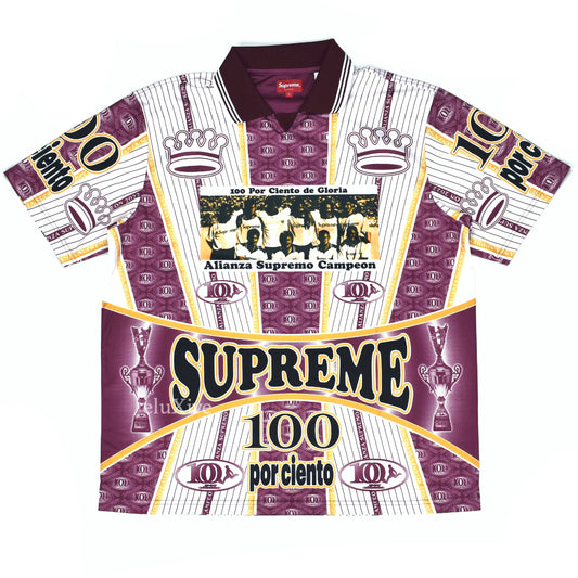Supreme - Por Ciento Logo Print Soccer Jersey (Burgundy)