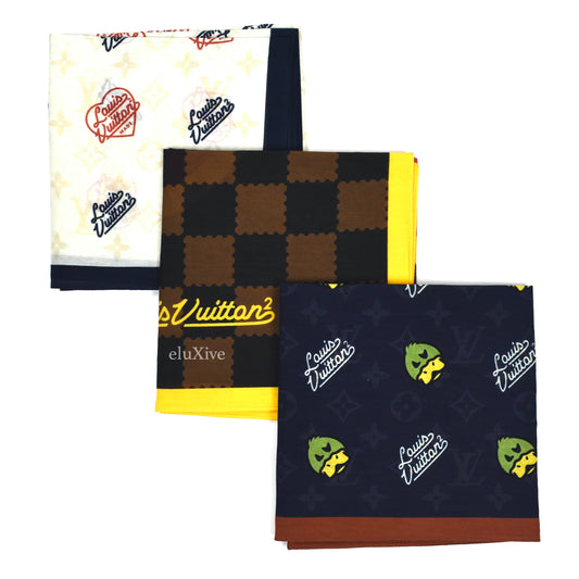 Louis Vuitton x Nigo - Set of 3 Monogram Bandanas