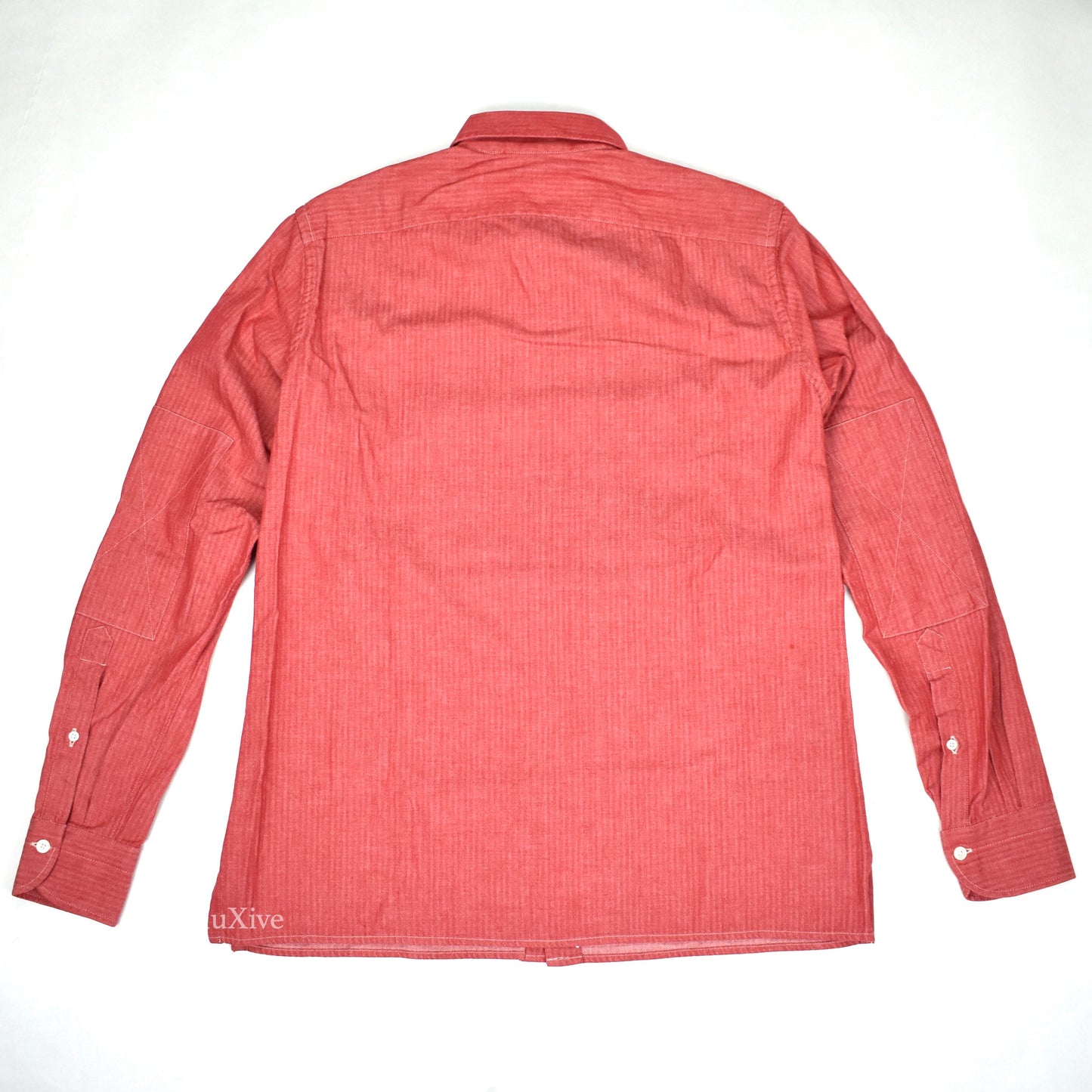 Boglioli - Red Herringbone Woven Cotton Button Down Shirt