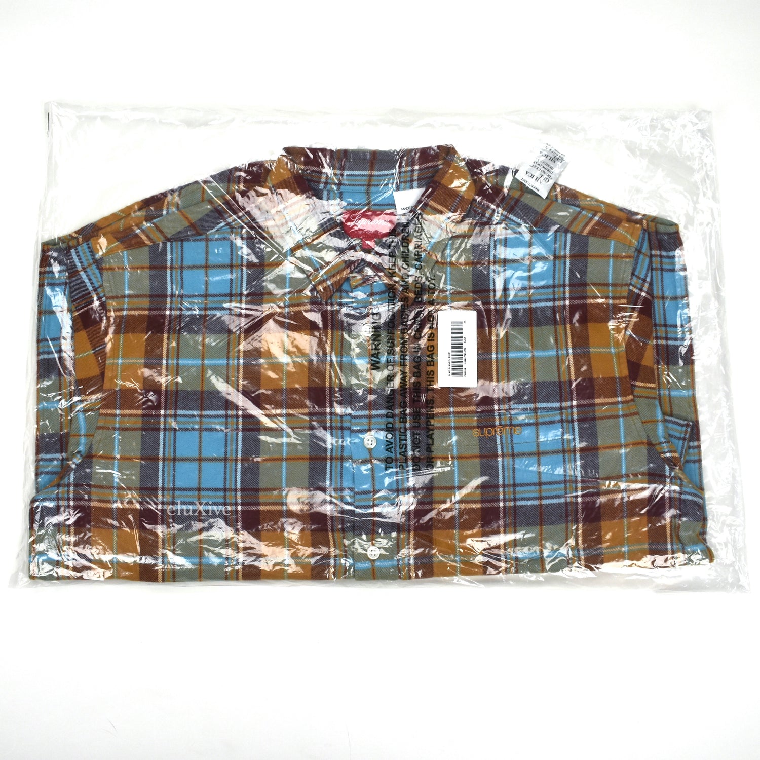 Supreme - Classic Logo Plaid Flannel Shirt (Rust) – eluXive