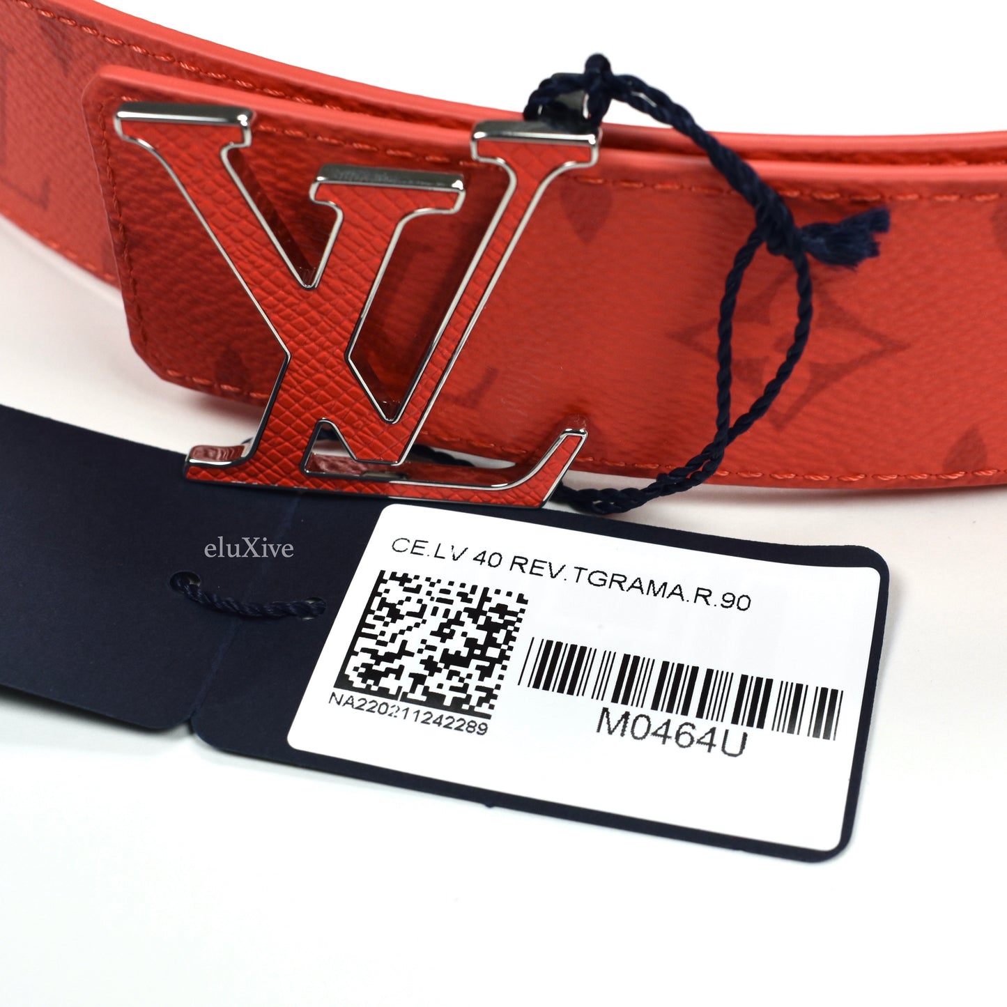 Louis Vuitton - Red Monogram LV Initiales Logo Buckle Belt
