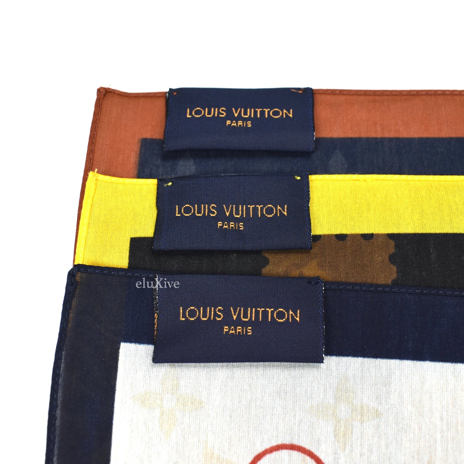 NWT Louis Vuitton LV Nigo Set of 3 Monogram Bandanas Scarf AUTHENTIC