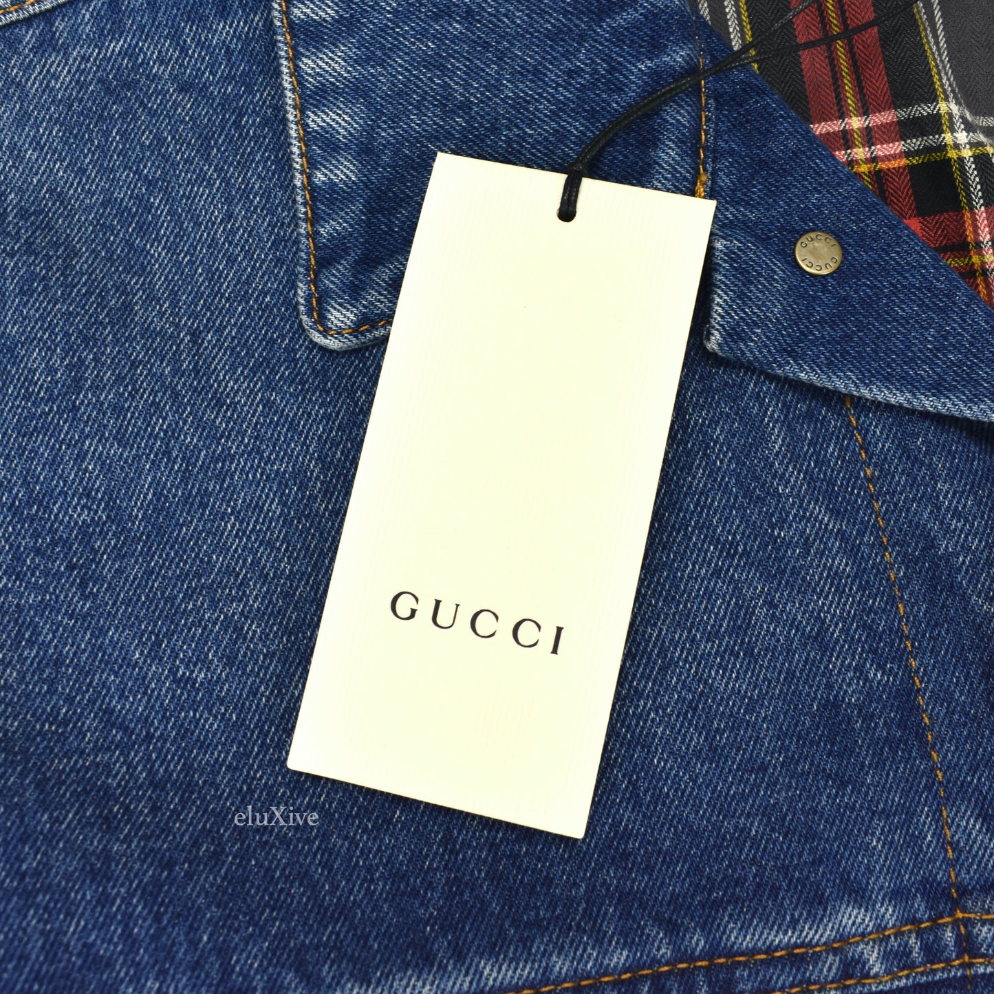 Gucci - Vintage Flocked Logo Denim Trucker Jacket