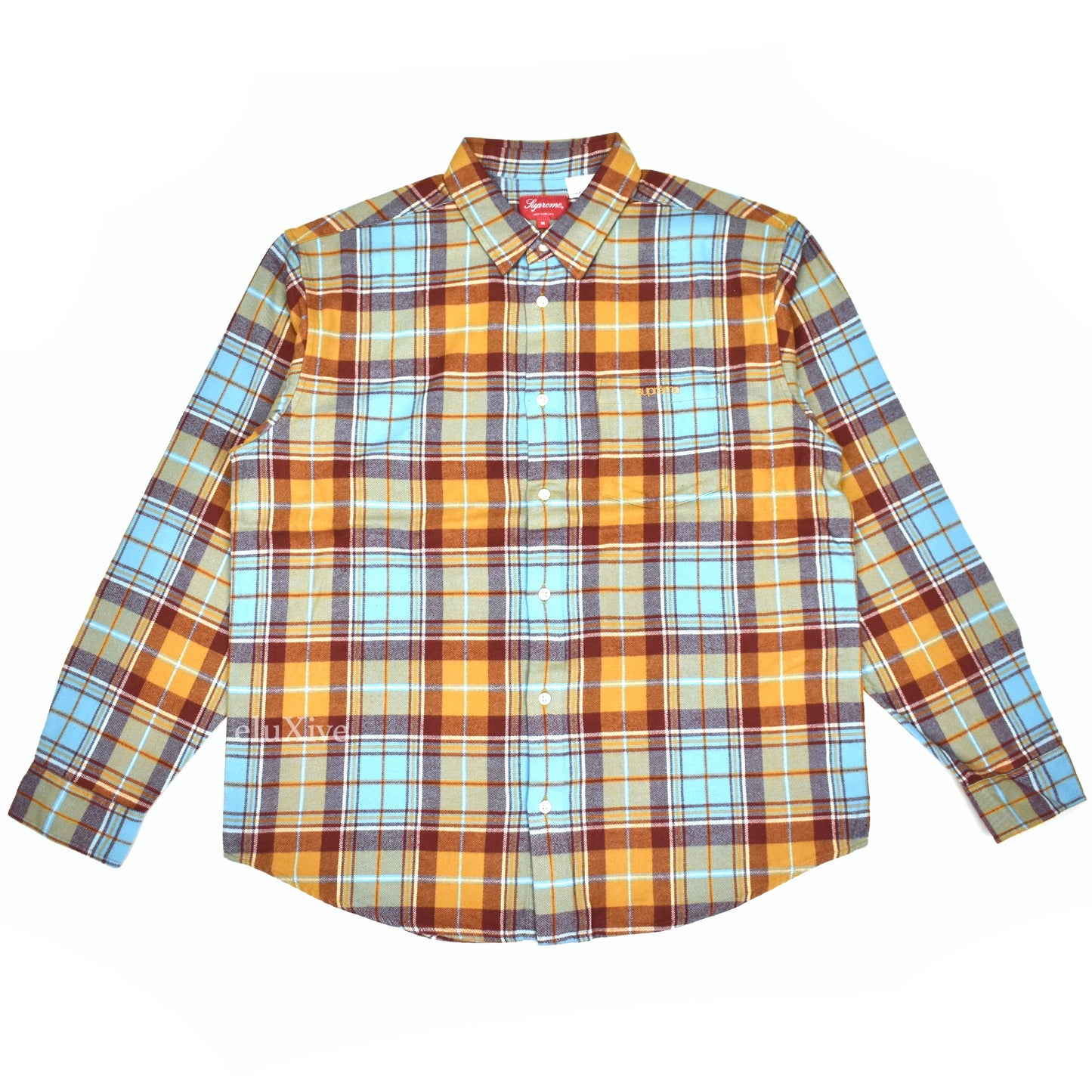 Supreme - Classic Logo Plaid Flannel Shirt (Rust)