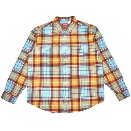 Supreme - Classic Logo Plaid Flannel Shirt (Rust)