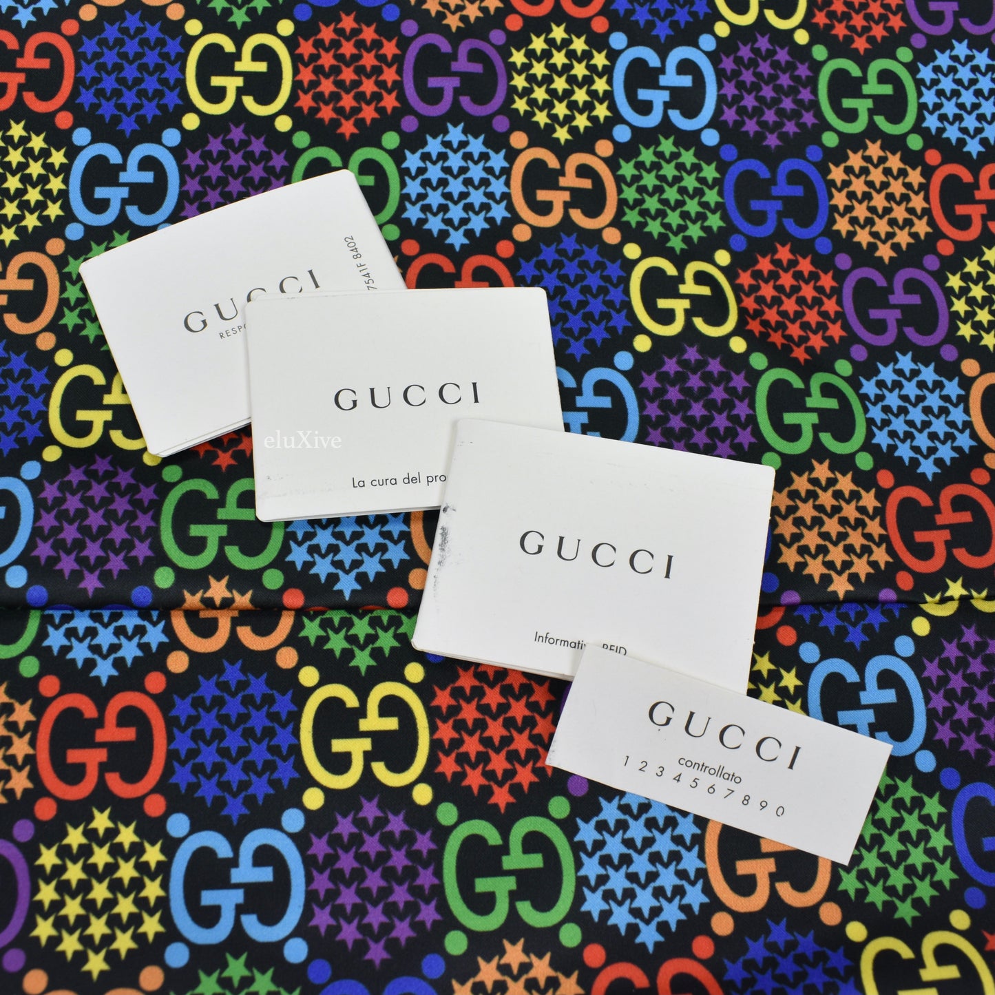 Gucci - Psychadelic Rainbow GG Logo Document Holder / Pouch