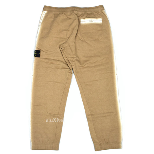 Supreme x Stone Island - Tan Side Stripe Logo Sweatpants