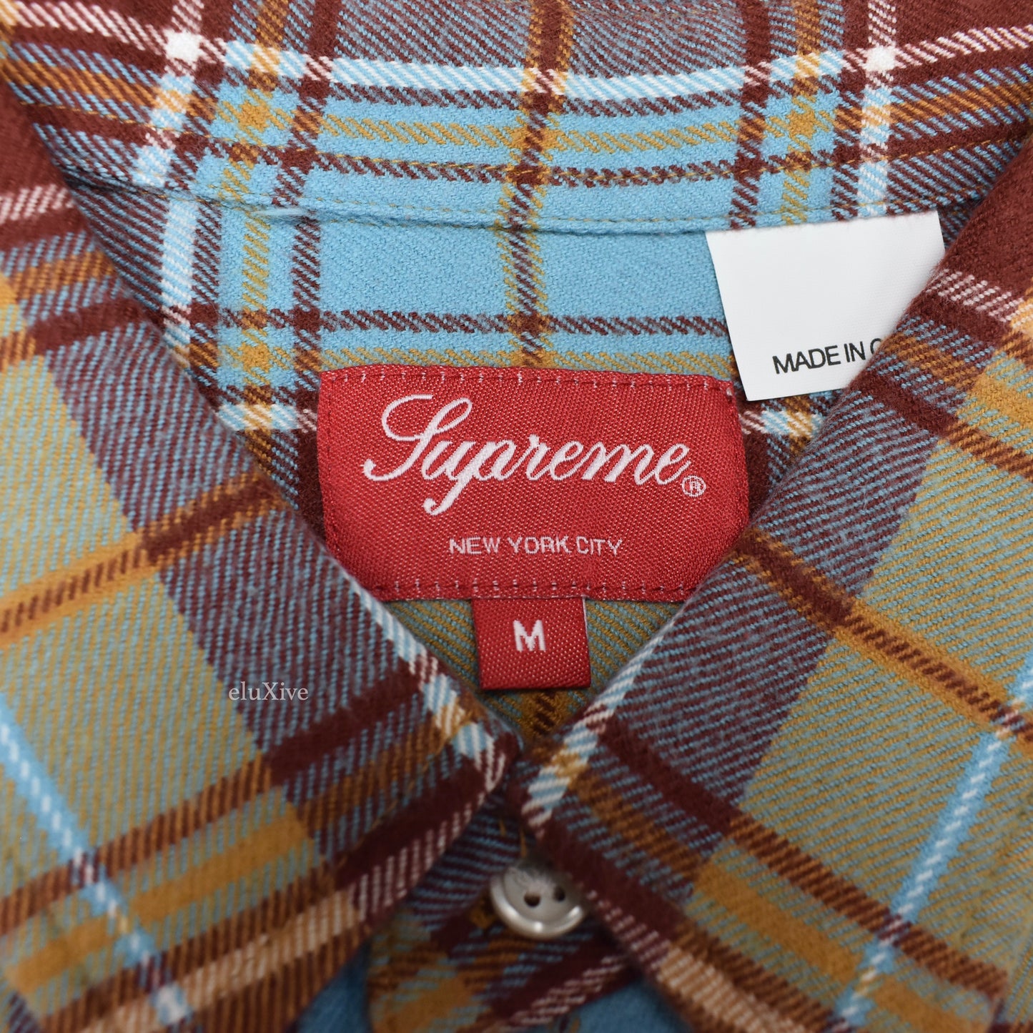 Supreme - Classic Logo Plaid Flannel Shirt (Rust)