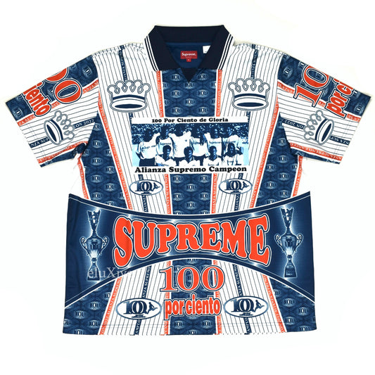 Supreme - Por Ciento Logo Print Soccer Jersey (Navy)