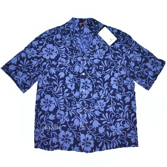 Barena - Blue Viscose Floral Hawaiian Shirt