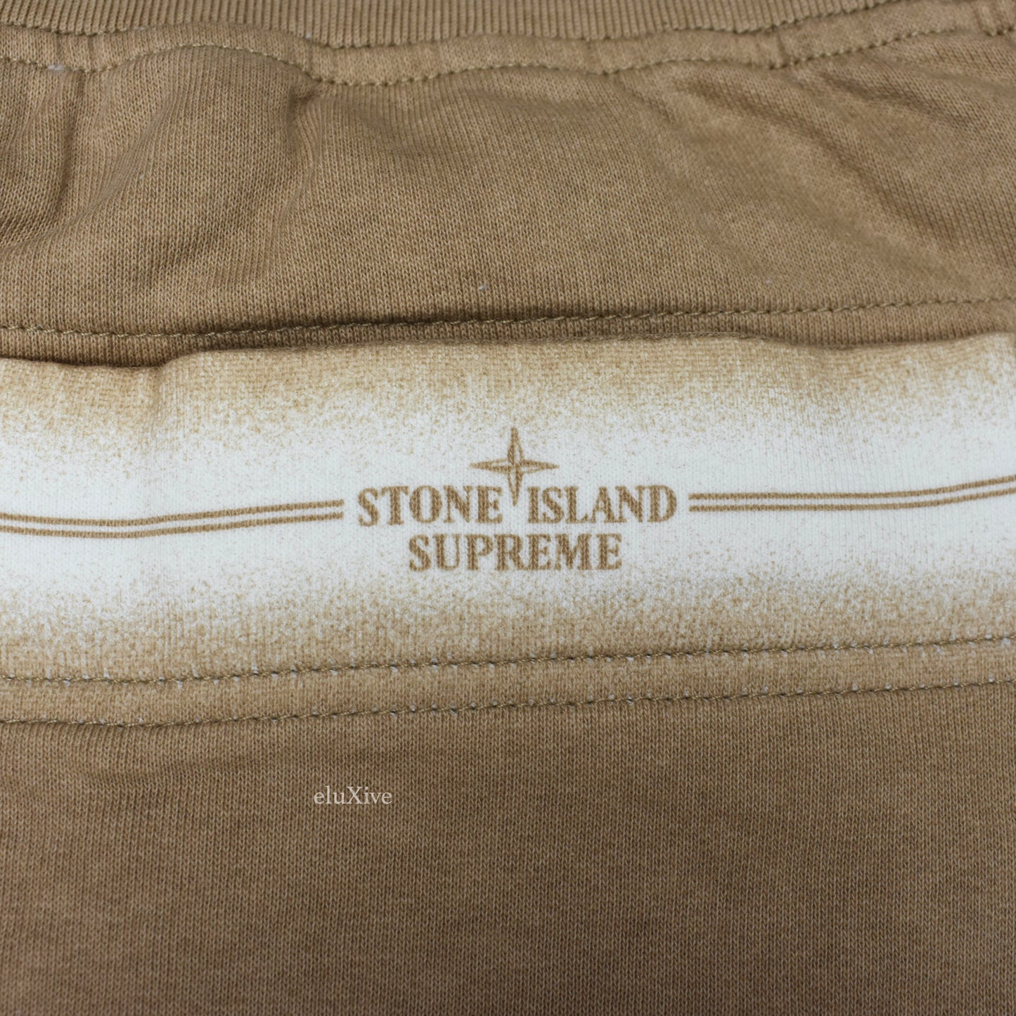 Supreme x Stone Island - Tan Side Stripe Logo Sweatpants