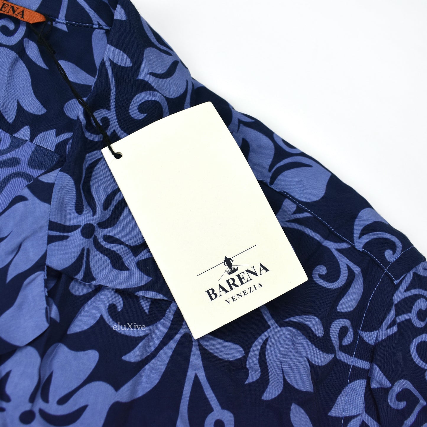 Barena - Blue Viscose Floral Hawaiian Shirt