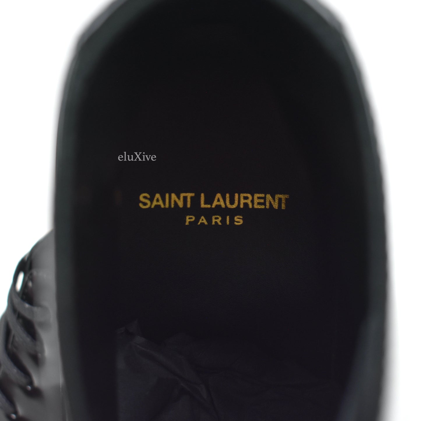 Saint Laurent - Black Patent Leather Classic Army Boots