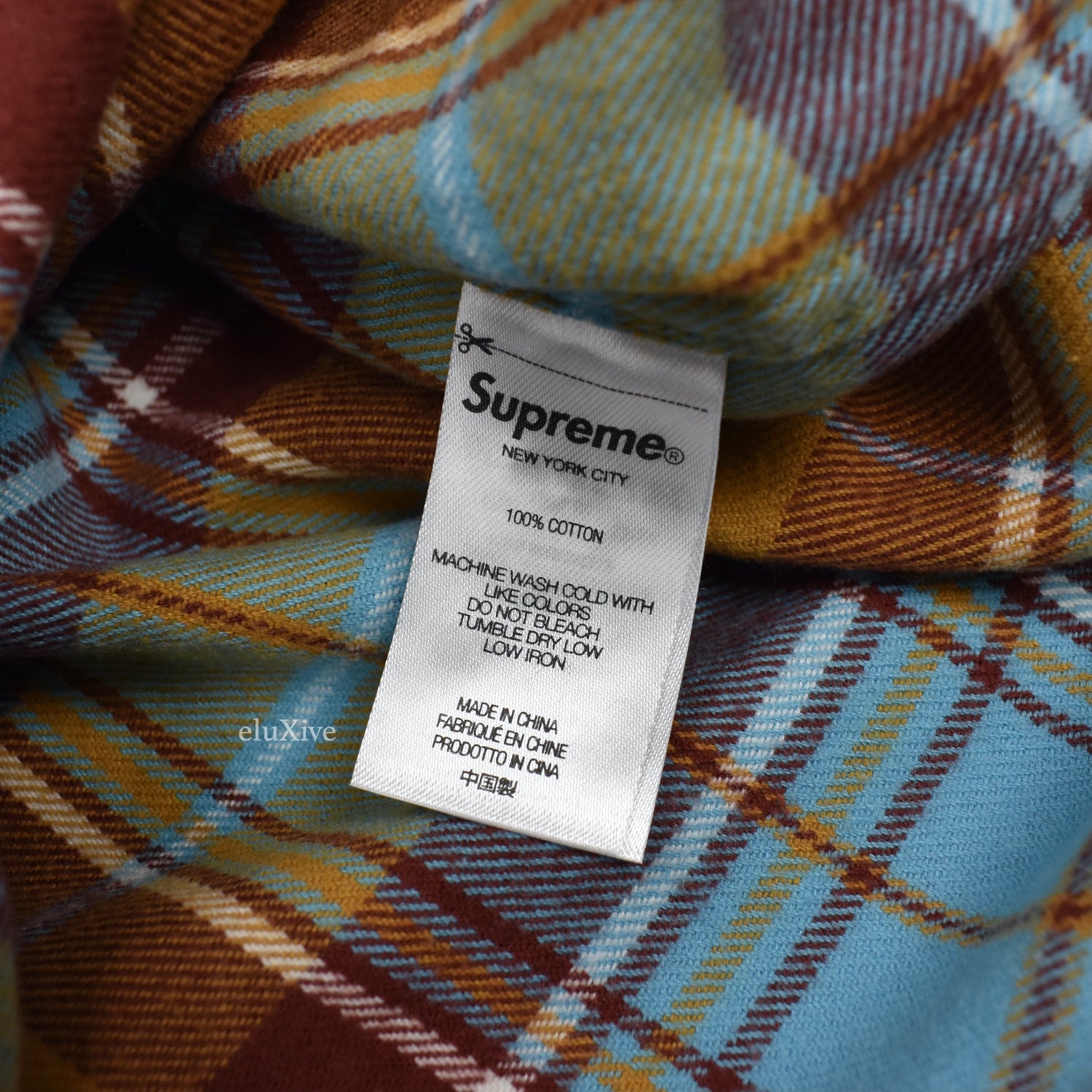 Supreme - Classic Logo Plaid Flannel Shirt (Rust) – eluXive