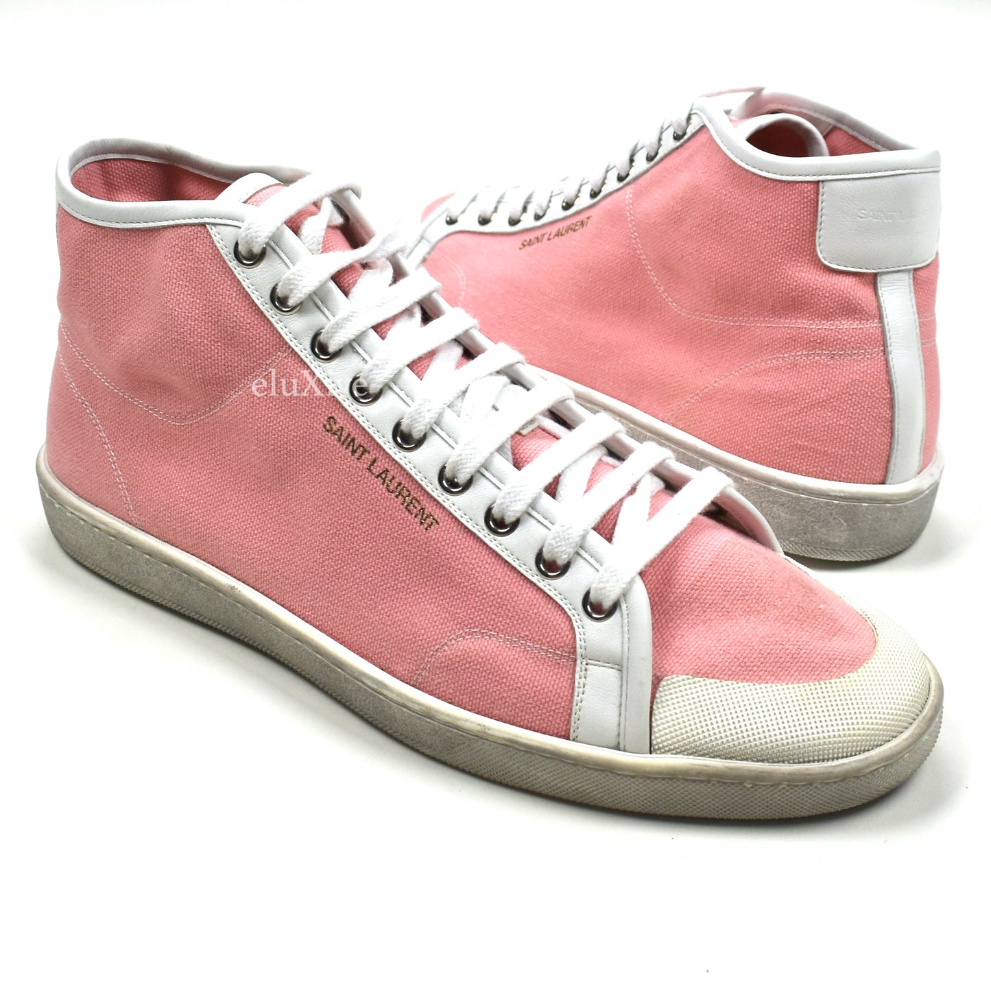 Saint Laurent - Pink Canvas SL 39 Mid Top Sneakers