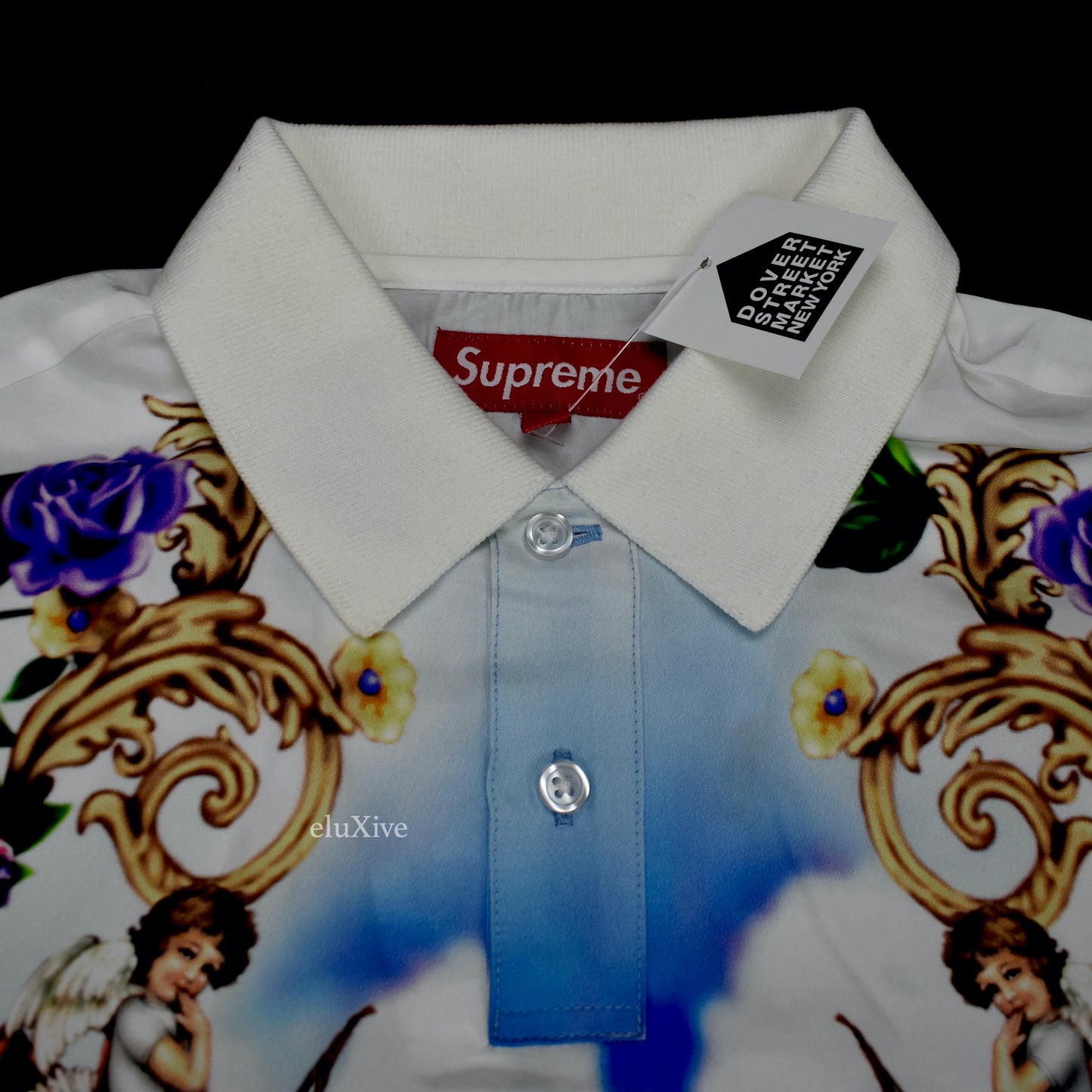 Supreme - Heavenly Print Silk Polo Shirt (White)