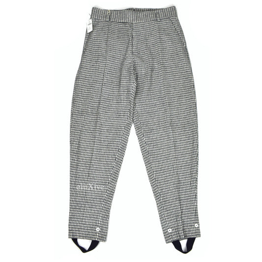 Z Zegna - Gray / White Houndstooth Wool Stirrup Pants