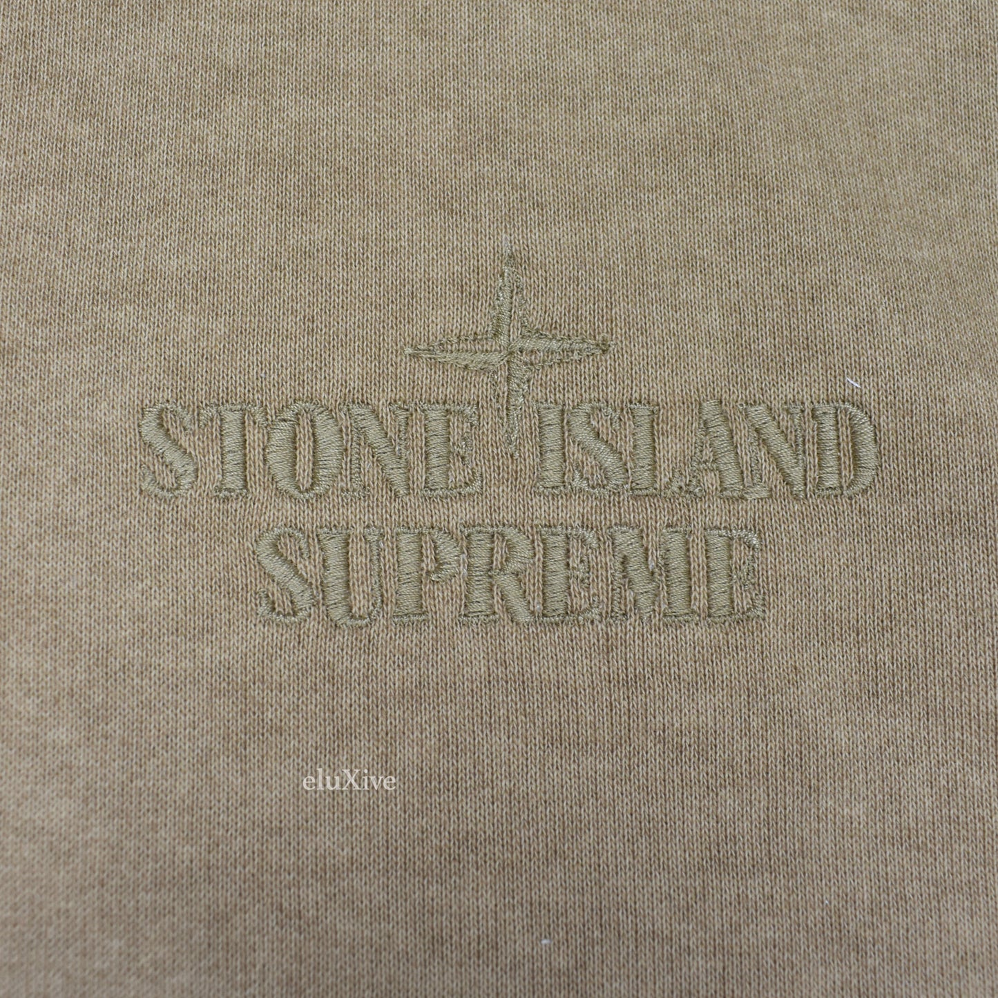 Supreme x Stone Island - Tan Side Stripe Logo Hoodie
