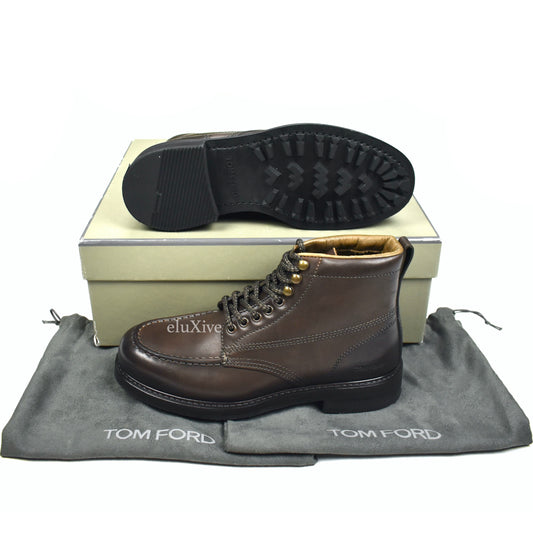 Tom Ford - Dark Brown Leather Cromwell Hiking Boots