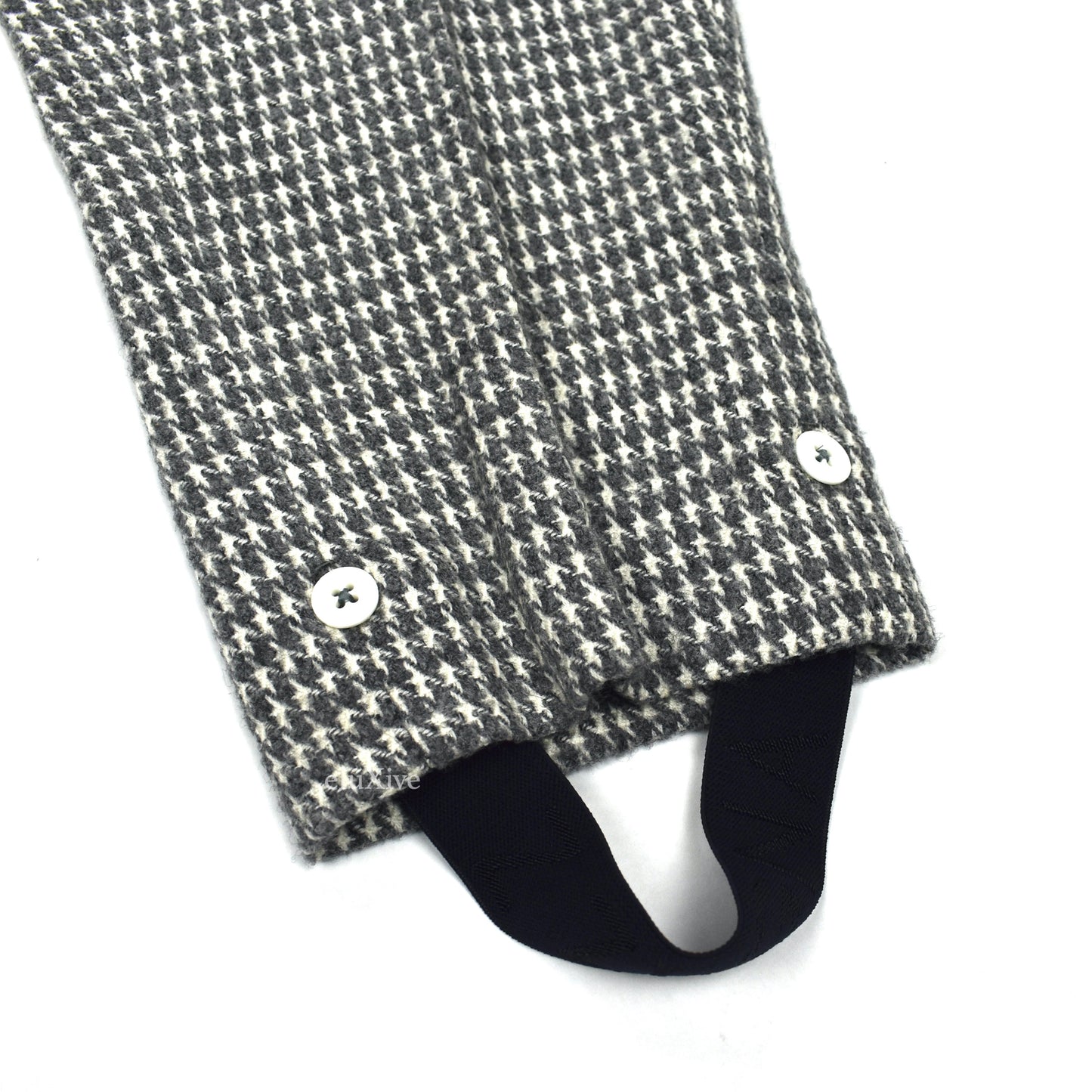 Z Zegna - Gray / White Houndstooth Wool Stirrup Pants