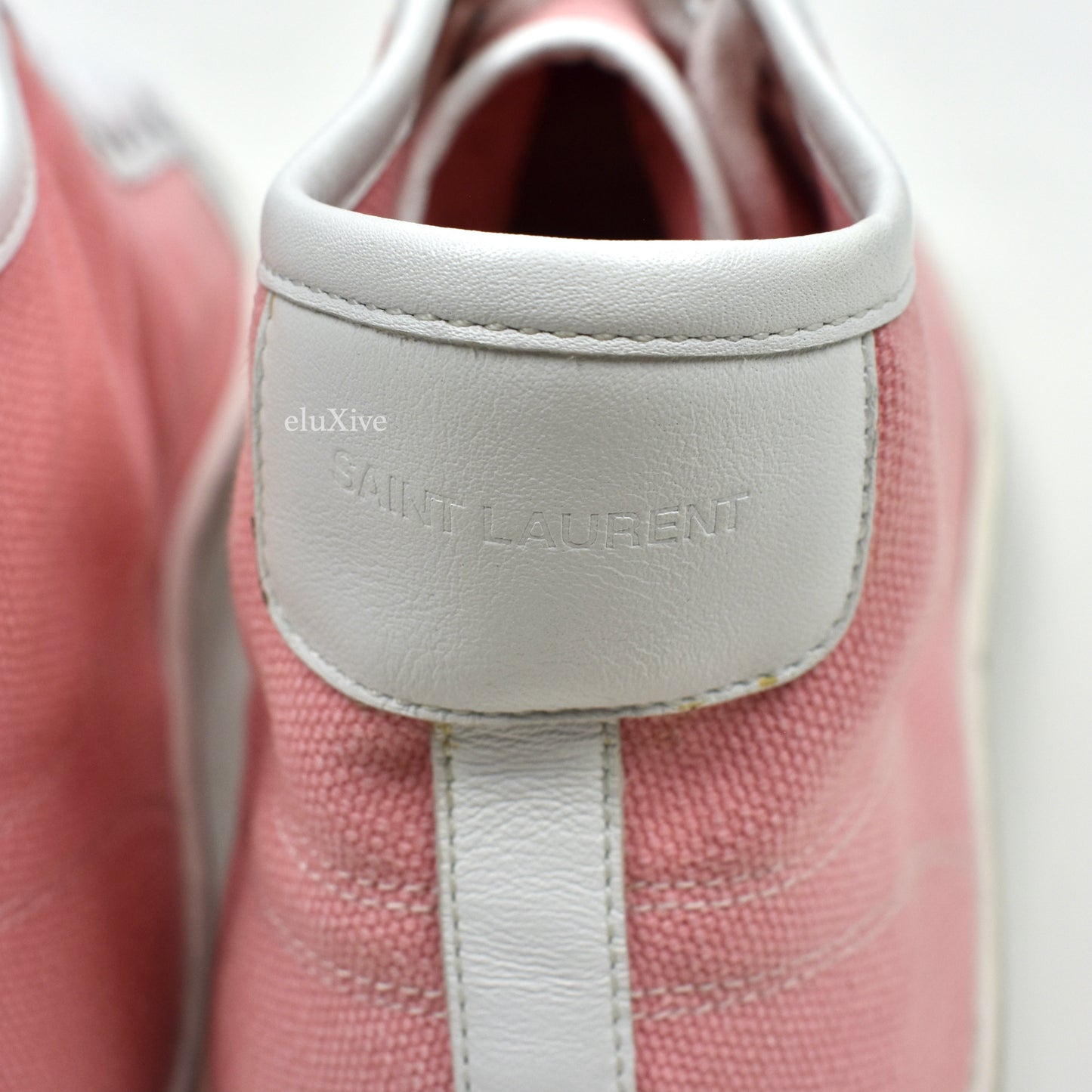 Saint Laurent - Pink Canvas SL 39 Mid Top Sneakers