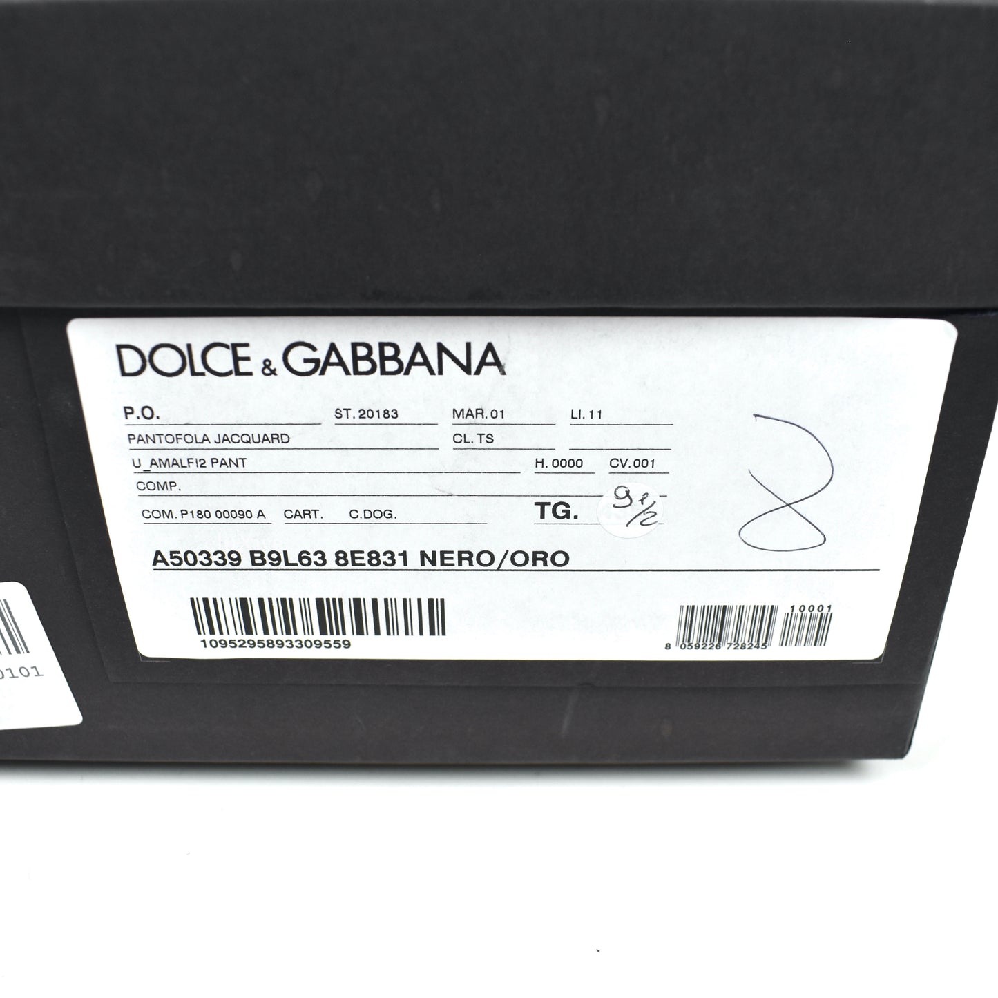 Dolce & Gabbana - Black / Gold Floral Woven Smoking Slippers