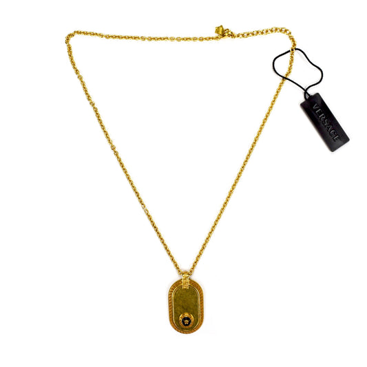 Versace - Gold Vintage Effect Medusa Dog Tag Necklace