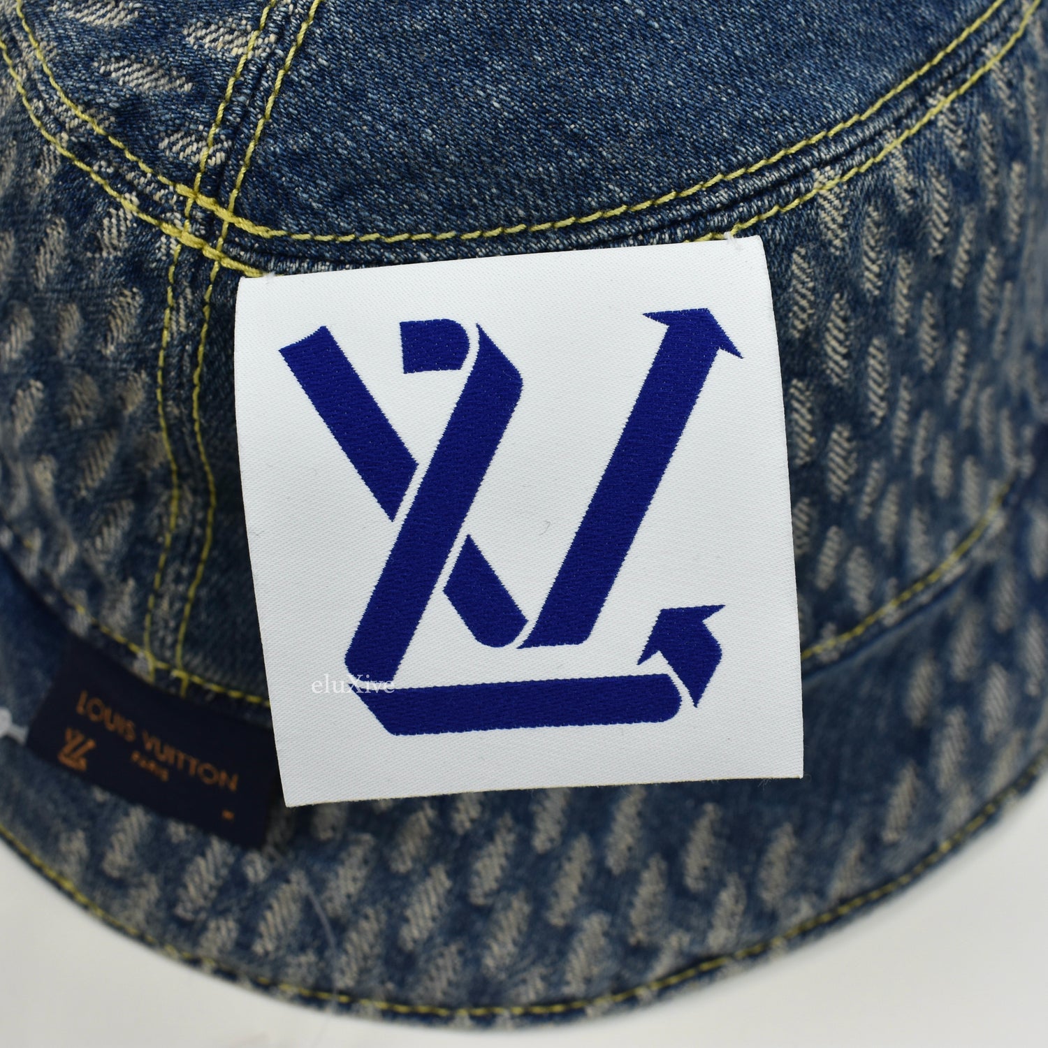 LOUIS VUITTON x NIGO Monogram Denim LV Made Bucket Hat M Blue 1055490