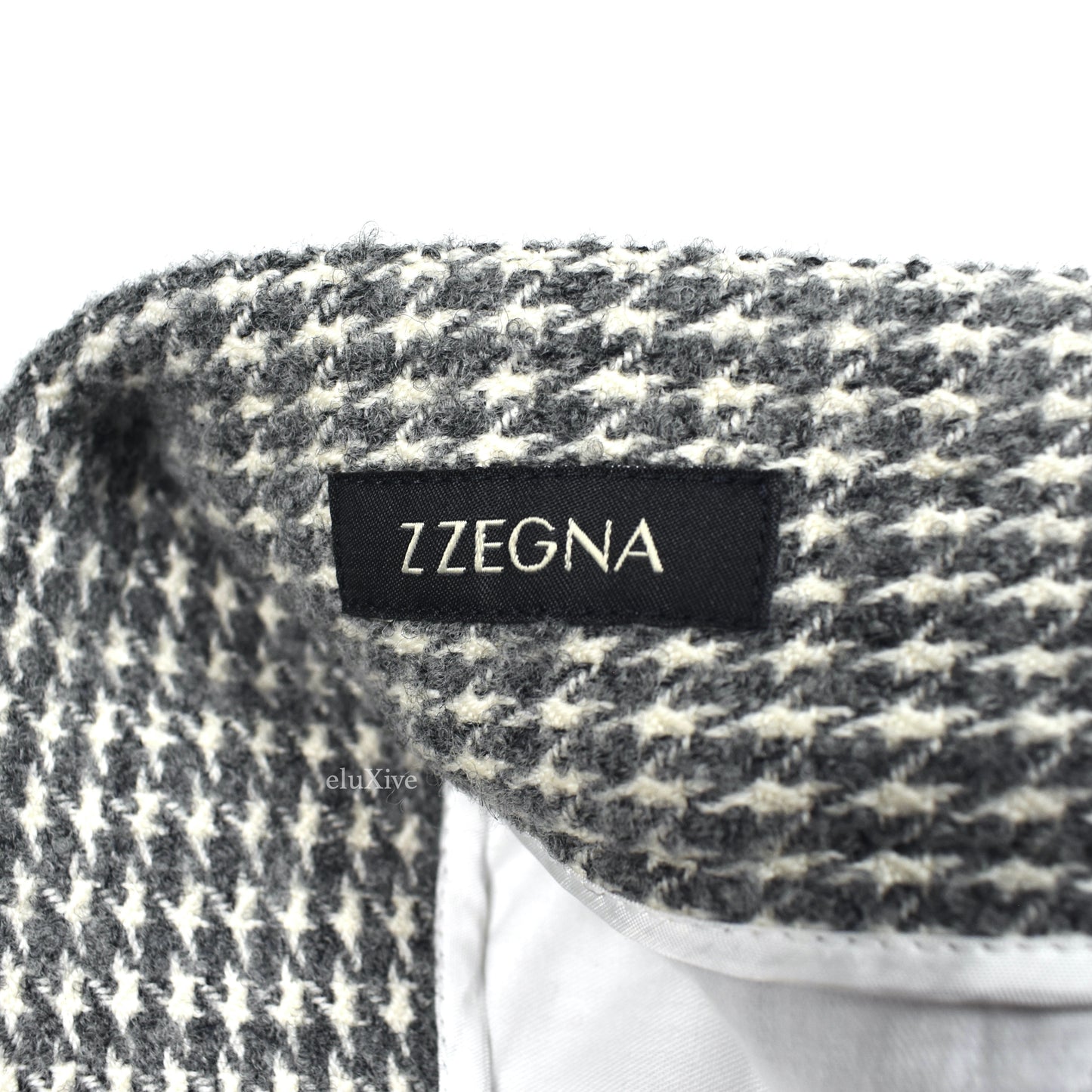 Z Zegna - Gray / White Houndstooth Wool Stirrup Pants