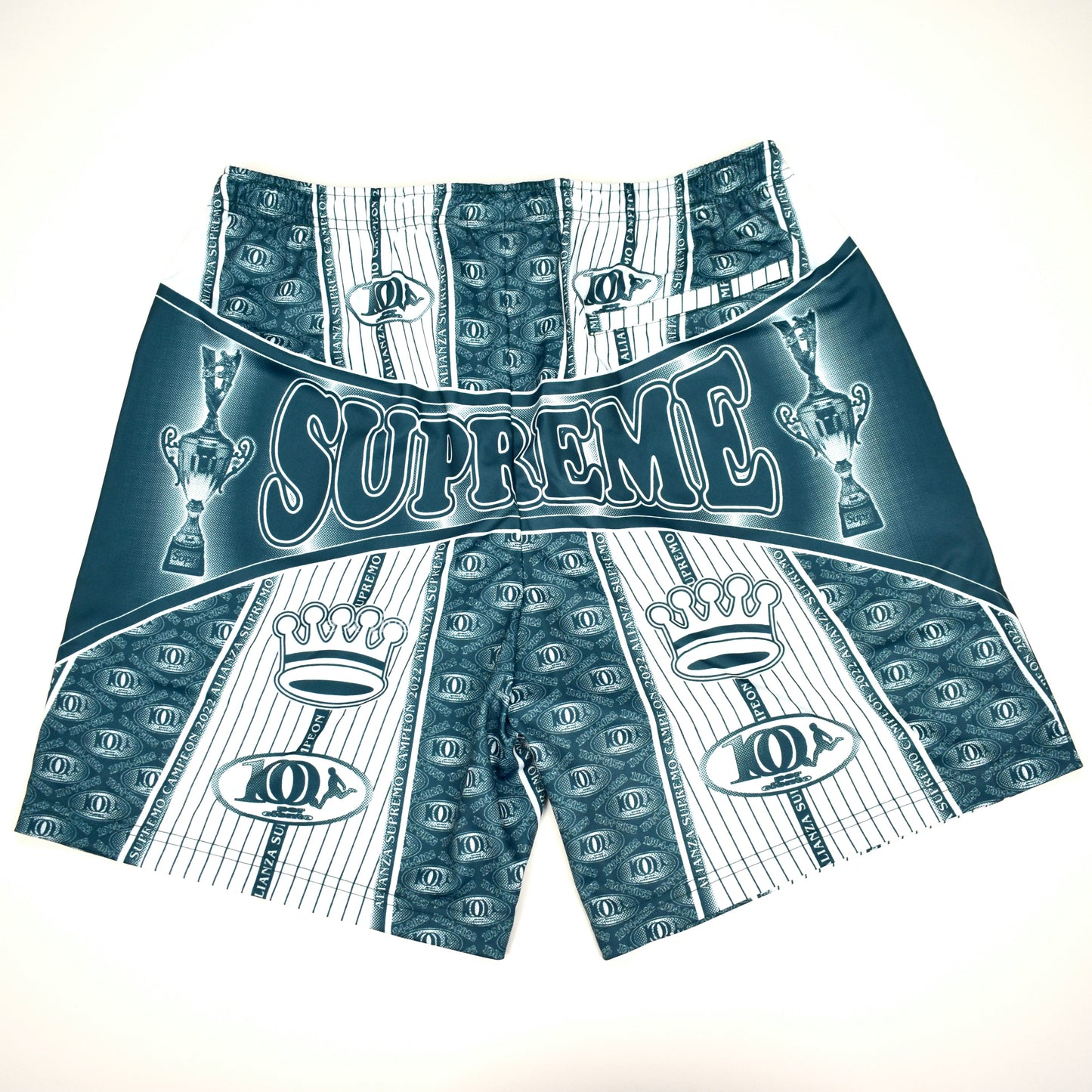 Supreme - Por Ciento Logo Print Soccer Shorts (Green)