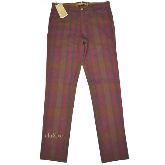 Incotex - 50's Edition Plaid Stripe Cotton Pants