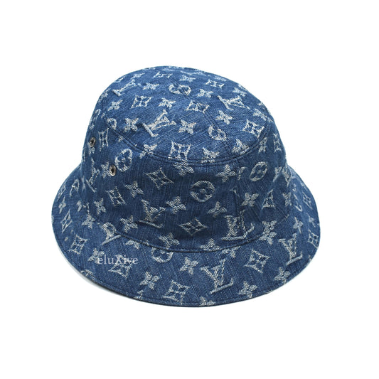 Louis Vuitton - Monogram Denim Woven Bucket Hat (Blue)