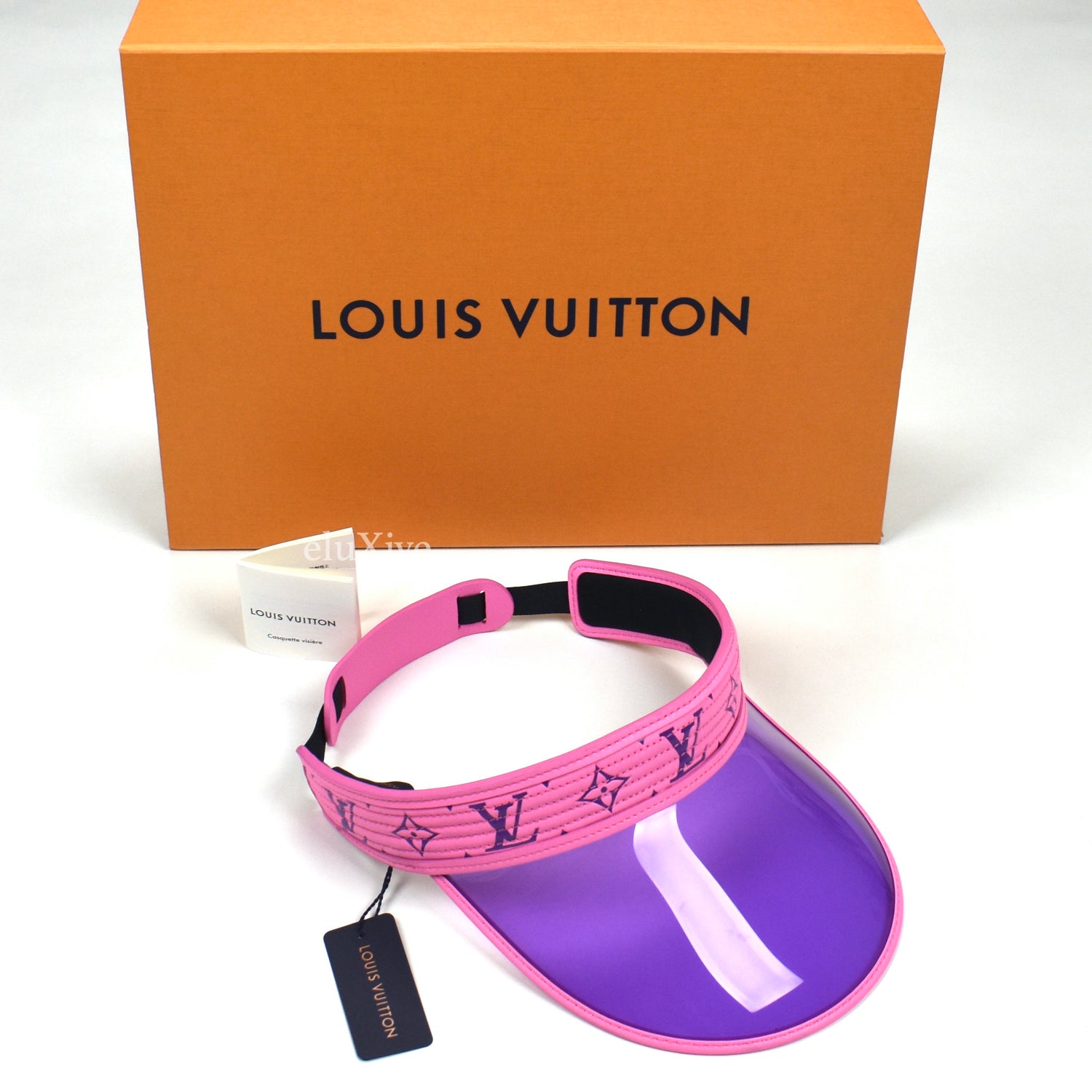 100% AUTHENTIC Louis Vuitton Women's Pink Leather Monogram Vuittamins Visor  Hat