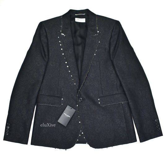 Saint Laurent - Black Jardin Noir Chain Detail Runway Blazer