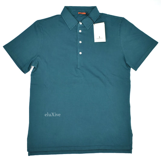 Barena - Turquioise Cotton Jersey Polo Shirt