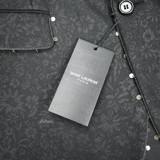 Saint Laurent - Black Jardin Noir Chain Detail Runway Blazer