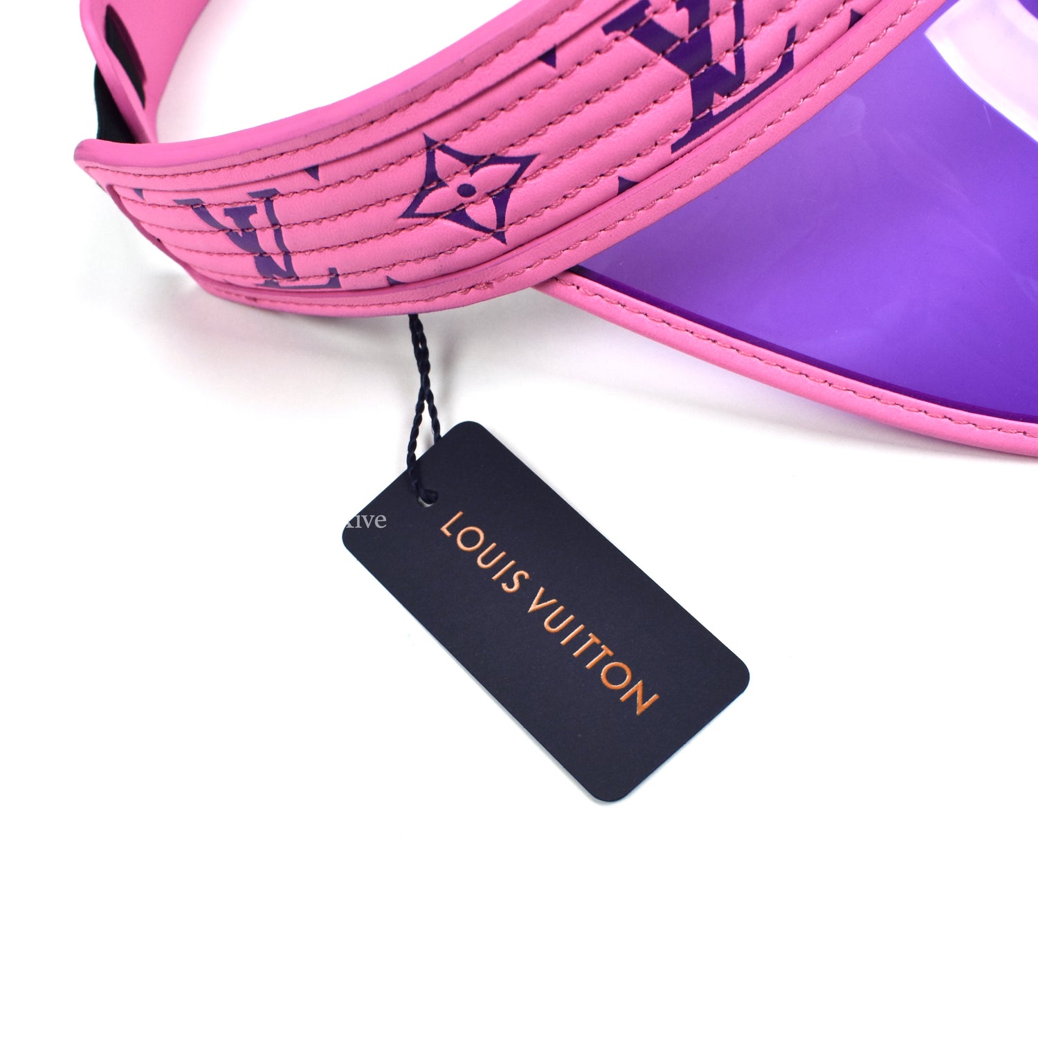 Louis Vuitton - Pink Leather Monogram 'Vuittamins' Visor – eluXive