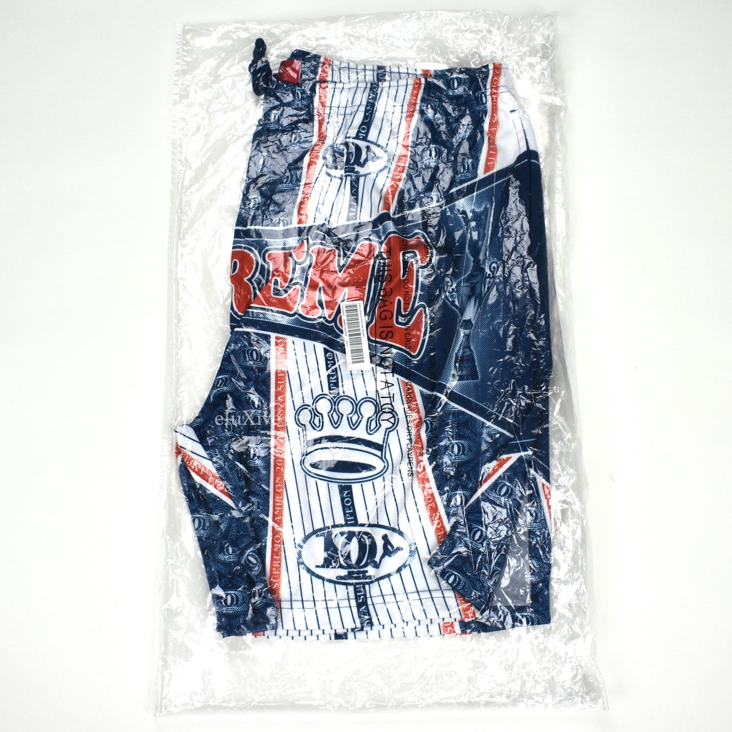 Supreme - Por Ciento Logo Print Soccer Shorts (Navy)